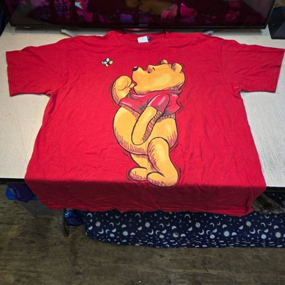 Disney Winnie The Pooh Graphic Tee Red Retro Shirt XL